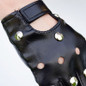 Men Unisex Artificial Leather Half-Finger Gloves Theatrical Punk Hip-Hop Driving Motorcycle Performance Party Fingerless Mittens BEW — image 4 of 14