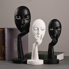 Modern House Decor Home Decoration Maison Accessories Thinker Mask Miniature Figurines for Living Room Office Corridor — image 3 of 14