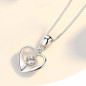 925 Sterling Silver Crystal Love Heart Pendant Necklace Women Jewellery Gift UK — image 5 of 7
