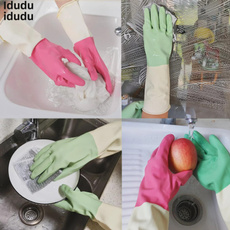 Premium Dual-Color Dishwashing Gloves | High-Elasticity Natural Latex | Food-Safe Household Cleaning Rubber Gloves — image 3 of 7
