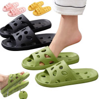 Slippers for Women Men Soft Sole Non-slip Bathroom Leaking Slippers Hollow Shower Shoes Bath Slippers Home Sandals Summer Beach Slides Couple Slippers — image 2 of 24