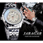 Jaragar 3 Dial Men's Automatic Watch Stainless Steel Mechanical Men's Watches Date Week Display Luminous Wristwatch Blue Glass — image 5 of 20