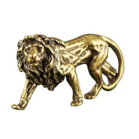 3D Mini Lion Casting Animal Figurine Retro Style Metal Sculpture Home Office Room Desktop Decoration Collect Ornaments Gift — image 2 of 9